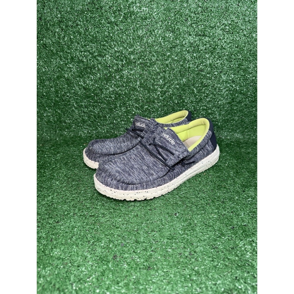 Hey Dude Shoes Boys Size‎ 4 Womens Size 5 Wally Blue Slip On Comfort Sneakers - Picture 3 of 9